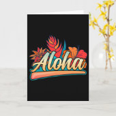 Aloha Hawaii Holiday Surfing Beach Tropical Hibisc カード (黄色い花)