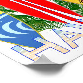 Aloha Hawaii Islands Surfing ポスター (角)