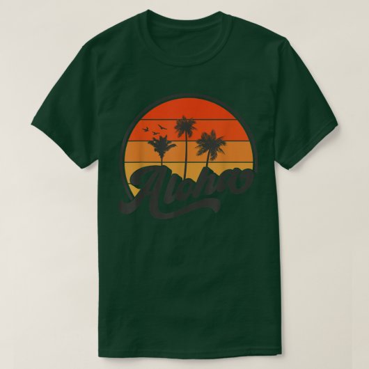Aloha Hawaii Retro Vintage Sunset  Tシャツ (デザイン正面)