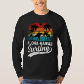 Aloha Hawaii Surfing Summer Vacation Beach Wave Su Tシャツ (正面)
