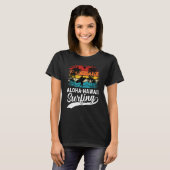 Aloha Hawaii Surfing Summer Vacation Beach Wave Su Tシャツ (正面フル)