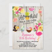 Aloha, hawaiian birthday party invite. 招待状 (正面)