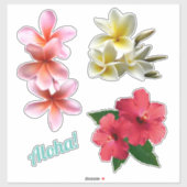 Aloha Hawaiian Flowers Plumeria Hibiscus  シール (シート)