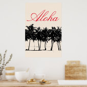 Aloha Hawaiian Palm Trees Tropics Travel Poster ポスター (キッチン)