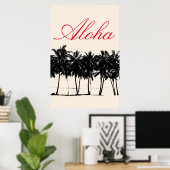 Aloha Hawaiian Palm Trees Tropics Travel Poster ポスター (ホームオフィス)