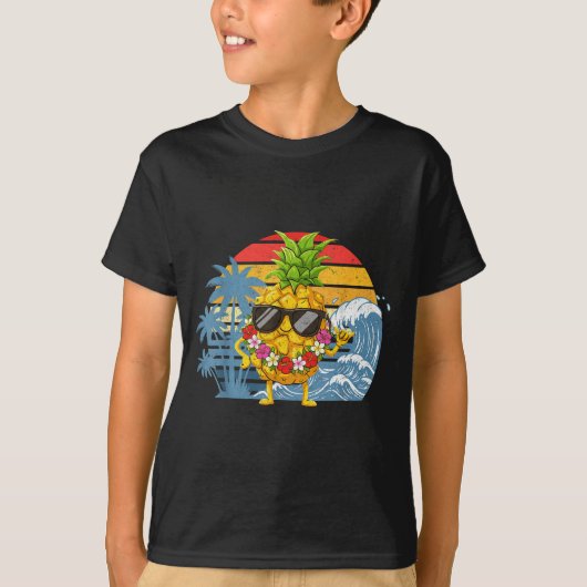 Aloha Hawaiian Pineapple Sign Hawaii Shaka Tシャツ (正面)