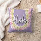 Aloha Hawaiian Plumeria Lei Elegant Floral Pastel  クッション (ブランケット)