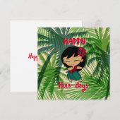 Aloha Honeys Christmas Holiday Hula Girl Palms シーズンカード (正面/裏面)