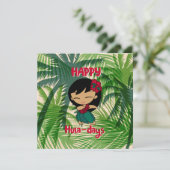 Aloha Honeys Christmas Holiday Hula Girl Palms シーズンカード (スタンド正面)