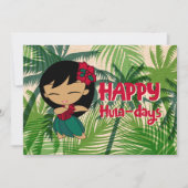  Aloha Honeys Christmas Holiday Hula Girl Palms 招待状 (正面)