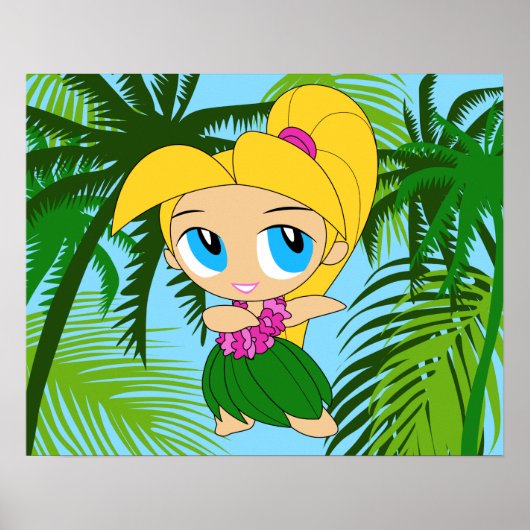 Aloha Honeys Hawaiian Blond Hula Girl ポスター (正面)