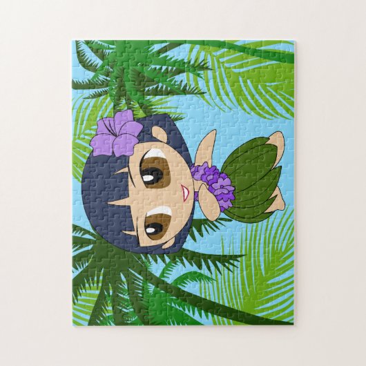 Aloha Honeys Hawaiian Blue Hair Hula Girl ジグソーパズル (縦)