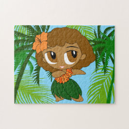 Aloha Honeys Hawaiian Brown Hair Hula Girl ジグソーパズル