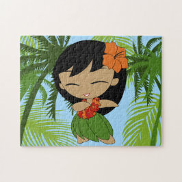 Aloha Honeys Hawaiian Hula Girl with Orange ジグソーパズル