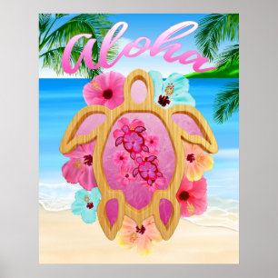Aloha Honu Sea Turtle 3 ポスター