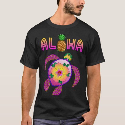Aloha Honu Turtle Hawaii Tシャツ (正面)