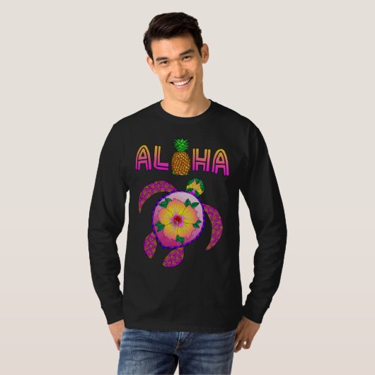 Aloha Honu Turtle Hawaii Tシャツ (正面フル)