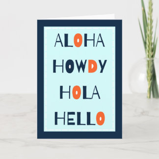 Aloha, Howdy, Hola, Helo! カード