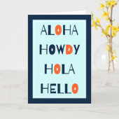 Aloha, Howdy, Hola, Helo! カード (黄色い花)