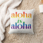 Aloha Is Aloha Rainbow Pride Hawaii クッション (ブランケット)