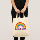 Aloha Is Aloha Rainbow Pride Hawaii トートバッグ (正面(商品))