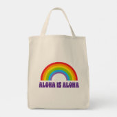 Aloha Is Aloha Rainbow Pride Hawaii トートバッグ (裏面)