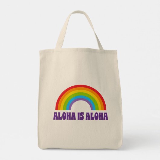 Aloha Is Aloha Rainbow Pride Hawaii トートバッグ (裏面)