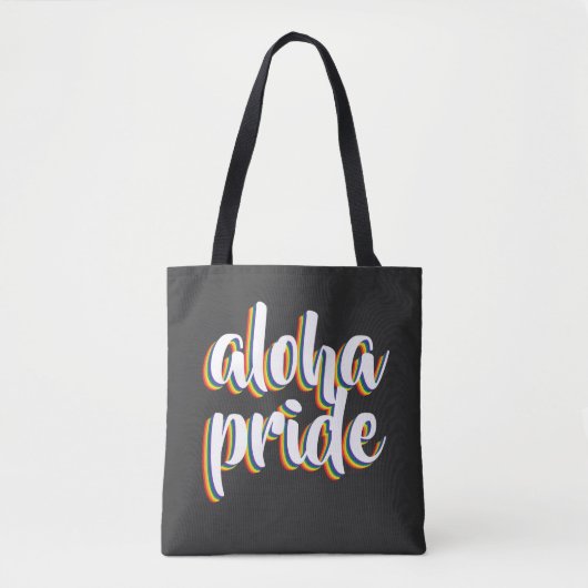 Aloha Is Aloha Rainbow Pride Hawaii トートバッグ (正面)