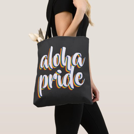 Aloha Is Aloha Rainbow Pride Hawaii トートバッグ (クローズアップ)