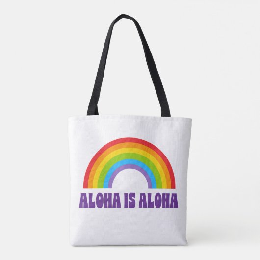 Aloha Is Aloha Rainbow Pride Hawaii トートバッグ (裏面)