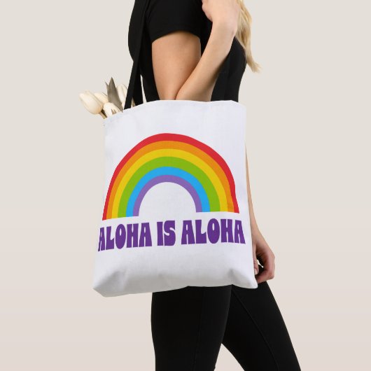 Aloha Is Aloha Rainbow Pride Hawaii トートバッグ (クローズアップ)