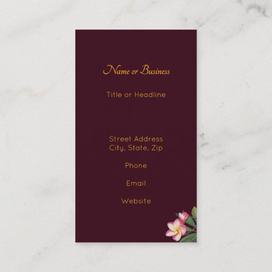 Aloha Lei  名刺 (裏面)