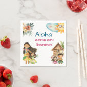 Aloha Luau Kids Birthday スタンダードカクテルナプキン (インサイチュ)