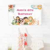 Aloha Luau Kids Birthday 横断幕 (インサイチュ)