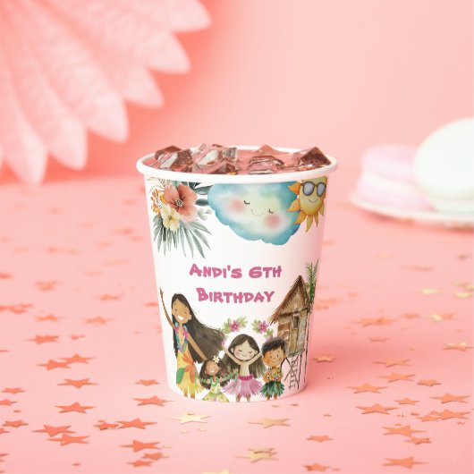 Aloha Luau Kids Birthday  紙コップ (インサイチュ)