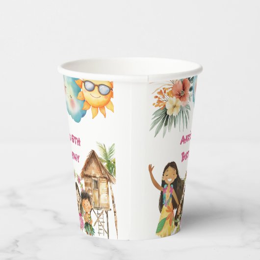Aloha Luau Kids Birthday 紙コップ (右)