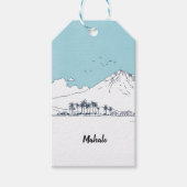 Aloha Minimal Hawaii Watercolor Mahalo Custom ギフトタグ (正面)