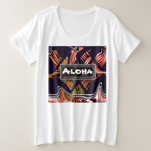 Aloha Modern Hawaiian Style T-Shirt プラスサイズTシャツ (デザイン正面)