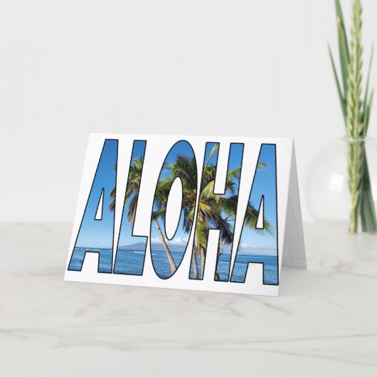 Aloha Palm Trees Hawaii Lahaina Typography Blank シーズンカード (正面)