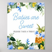 Aloha Pineapple Baby Shower Babies are Sweet Sign ポスター (正面)