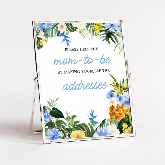 Aloha Pineapple Baby Shower Envelope Station Sign ポスター