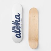 Aloha pineapple LogoColor-Navy スケートボード (正面)