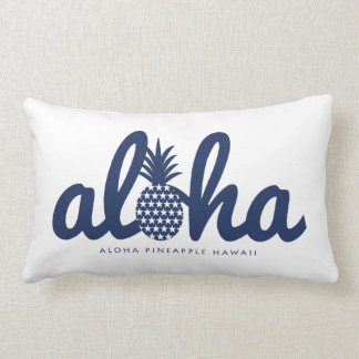 Aloha pineapple LogoColor-Navy ランバークッション