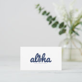 Aloha pineapple LogoColor-Navy 名刺 (スタンド正面)