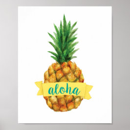 Aloha Pineapple Print ポスター