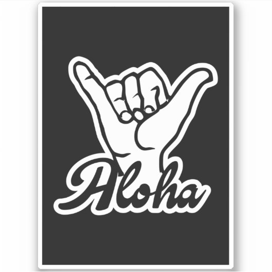 Aloha Shaka Hand, Hang Loose sign シール (正面)