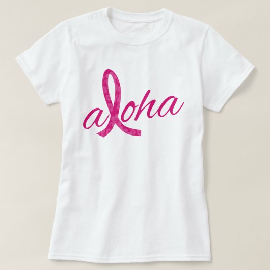 Aloha Spirit Pink Ribbon Design for Breast Cancer Tシャツ (デザイン正面)
