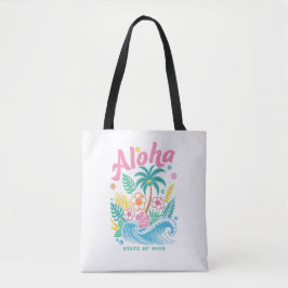 "Aloha State of Mind" Funny Boho Coastal  トートバッグ