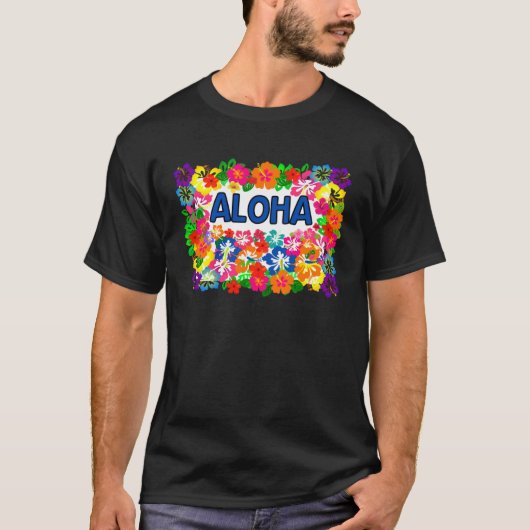 ALOHA Tiki Party Hawaiian Luau Party Tropical Flo Tシャツ (正面)