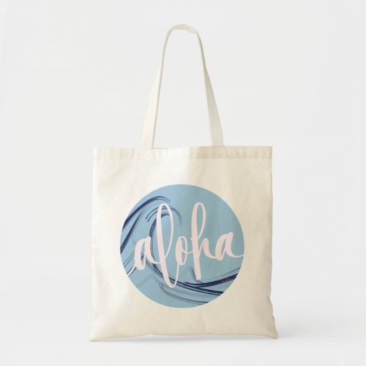 Aloha Tote Bag Kai Ocean Lt Blue (blank back) トートバッグ (正面)